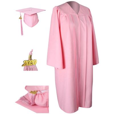 China Unisex Adult Hat and School Graduation Gown with Tassel 2021 - Pink for sale