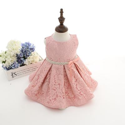 China Lovely Design Breathable Satin Dress Kids DMFGD Pattern Baby Girls Birthday Dress 2088 for sale