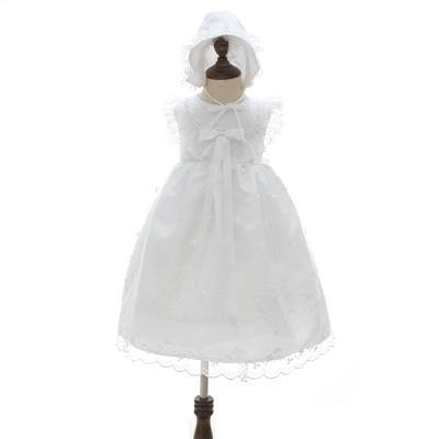 China DMFGD Breathable Baby Christening Gown Lace Baptism Baptism Dresses With Cowl Birthday Party Dress for sale