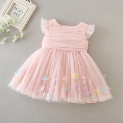 China DMFGD Breathable Christening Christening Pageant Dress Pink Infant Flower Girl Dress Kids Birthday Clothes for sale