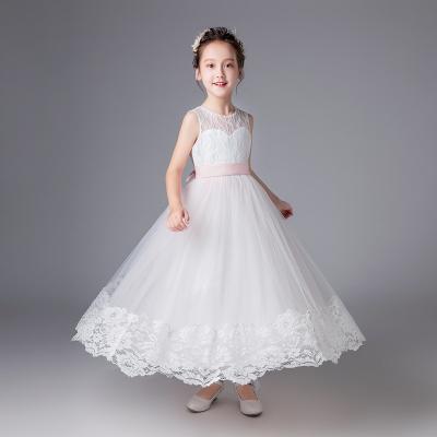 China Regular Bridesmaid Dress Lace Flower Girl Dress Long A Line Wedding Pageant Dresses Tulle Party Dress Kids Party Wear for sale