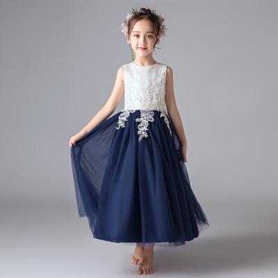 China DMFGD Sleeveless Bridesmaid Dresses For 7 Years Navy Blue Bridesmaid Dresses Full Length Ball Gown Bridesmaid Dress for sale