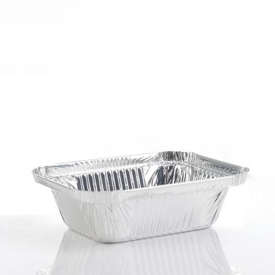 China Custom Food Container Baked Gluten 700ml Logo Silver Disposable Aluminum Foil With Lids for sale