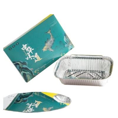 China Party Aluminum Foil Trays Baking Container With Lids Shallow Oven Grill Aluminum Foil Containers With Bag for sale