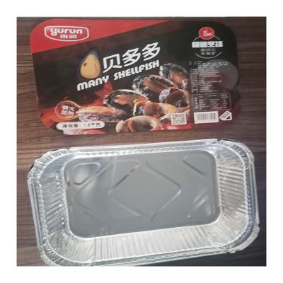 China Preservation Aluminum Foil Container Cardboard Lids Airline Meal Aluminum Foil Container Cardboard Lids Lid Container for sale