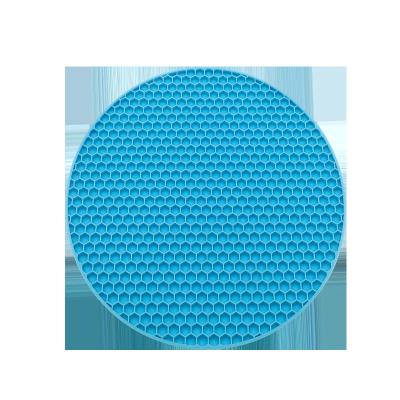 China Sustainable Hot Sale Round Placed Pad With Strong Suction Placed Mat Heat Resistant Non-Slip Honeycomb Silicone Insulation Pads for sale