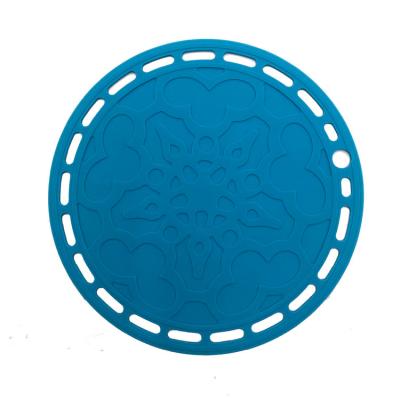 China Hot Selling Factory Kitchen Dining Room Viable Round Pattern Silicone Heat Insulation Pad for sale