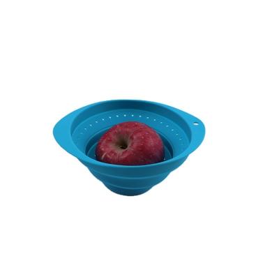 China Good Quality Universal Folding Telescopic Vegetables Fruit Silicone Wash Drain Basket for sale