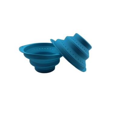 China Wholesale Reusable Environmental Friendly Folding Foldable Vegetable Blue Adjustable Drain Basket for sale