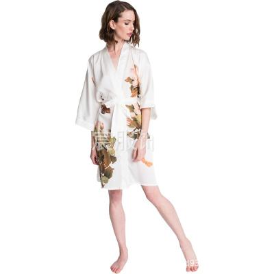 China QUICK DRY Flora Print Kimono Romper Kimono Romper Satin Kimono Lingerie Women Clothes for sale