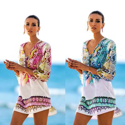 China Sex 2022 high quality print women's short Bali women's clothing kimono snake kimono robe QUICK DRY kimono for sale