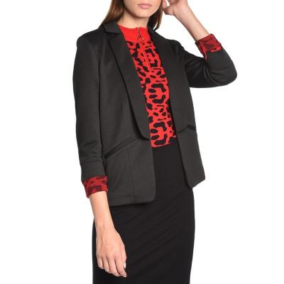 China Factory Customized Beryl Fashion Anti-Shrink Solid Black Lapels Tank Top Short Jacket Blazer Color Suit Blazers for sale