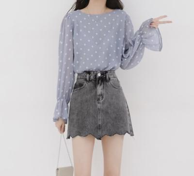 China New Arrival Ladies Chiffon Blouse Women Clothes Korea Styles Anti-pilling Blouse for sale