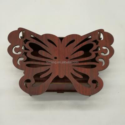 China Handmade Custom Arabic Sweet Wooden Box / Laser Cut Butterfly Wedding Candy Box for sale