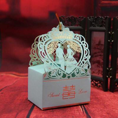 China 2016 handmade new design laster cut favor box custom design wedding box high quality packing box for sale