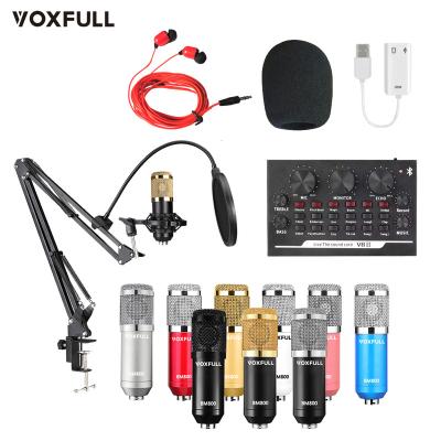 China Clear Sound V8 Sound Card Kit for Broadcasting Recording with BM800 Game Microphone for Phone and Computer for sale