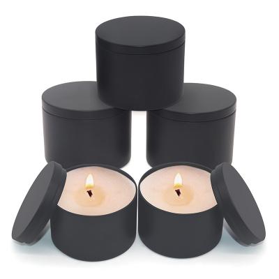 China Nice Quality Luxury Gold Black Durable Candle Tins 8 Ounce Decorative Candle Tins Tin Jars For Candles for sale