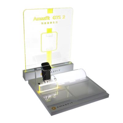 China Hot Sales Custom Acrylic Watch Display With Special Led Light OEM Logo for sale