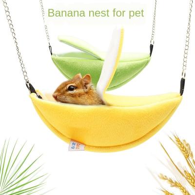 China Warm Hanging Banana Hamster Hammock Viable Winter Plug The Moon Boat Cabin Hamster Supply Small Pet Cotton Pet Nest for sale