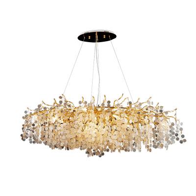 China Creative modern luxury villa bedroom chandelier living room pendant lamp aluminum crystal branch tree lamp for sale