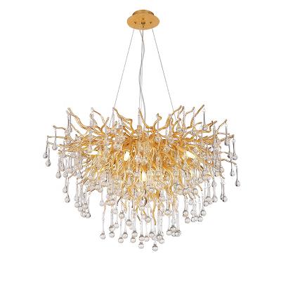 China High quality modern aluminum glass chandelier pendant lighting for living room for sale