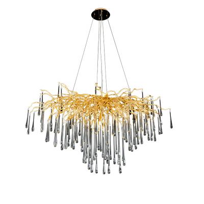 China Modern Luxury Aluminum Glass Chandeliers Ceiling Light For Living Room Hotel for sale