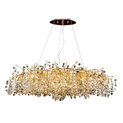 China Grace Modern Luxury Crystal Living Room Chandelier Pendant Light for sale