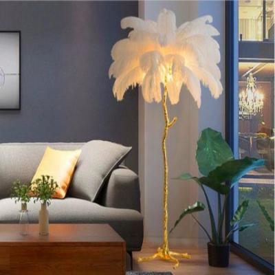 China GENERAL Nordic modern indoor scene resin landscape simulation ostrich feather floor lamp floor lamp for sale