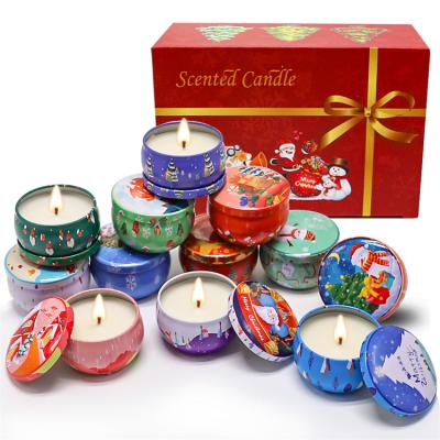 China Luxury Birthdays Christmas Gifts With Fragrance Tin Can Scented Candles Set With Dried Flower Decoration for sale