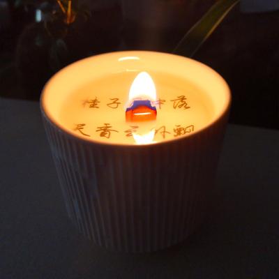 China Birthdays Wholesale Custom Wood Wick Ceramic Mug Soy Scented Candles Lavender Scent for sale