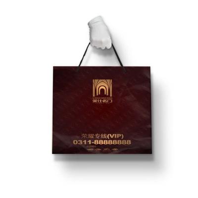 China Recycled Materials Custom logo luxury paper bag printing shopping and promotion bags for sale