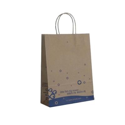 China Recycled Materials Custom Printed Logo cardboard packaging White Brown Kraft Gift Craft Shopping Paper Bag With Handles for sale