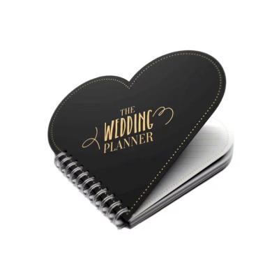 China Hardcover Custom Hard Cover Heart Shape Home Office Daily Use Spiral Notebook for Writing Diary Journal Drawing Planner for sale