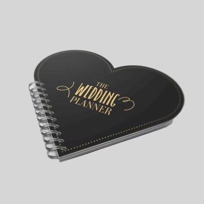 China Hardcover Custom Hard Cover Heart Shape Home Office Daily Use Spiral Notebook for Writing Diary Journal Drawing Planner for sale