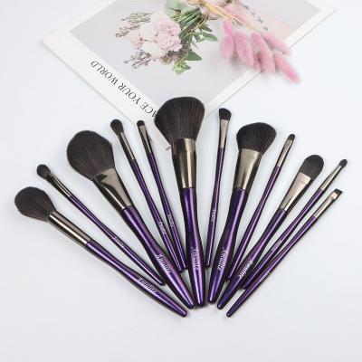 China Angular Blush Wholesale Cheap High Quality Synthetic Wooden Handle New Arrival Fashion Amulite Purple Makeup Brushes Wholesale Custom Private Label for sale