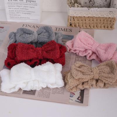 China Coral Fleece Head Wraps For Hair Bow Makeup Head Band Hair Band Friendly Material Women Facial Soft Shower Wash Face for sale