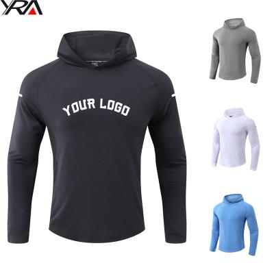 China Men's Long Sleeve T-shirts Hoodies Sports Breathable Gym T-shirts Customized Workout Fitness Clothing Men New for sale