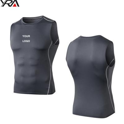 China Wholesale Men's Quick Dry Polyester Spandex Sports Fitness Vest Custom Tank Men's New Logo Breathable Sportswear for sale