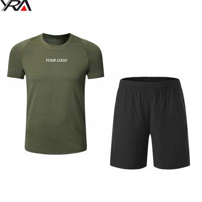 China New Breathable Active Wear Men's Gym Fitness Summer Activewear Sets Casual T-shirts Shorts For Men Wholesale Customized Logo for sale