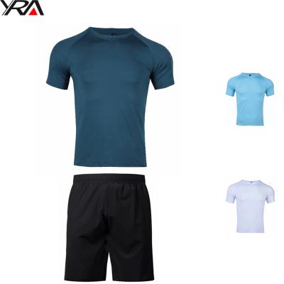 China 2021 Polyester Breathable Custom Jogger T Shirts and Shorts Workout Set For Men Sets 2 Piece Mens Activewear Tracksuit for sale