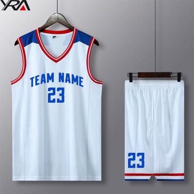 China Breathable Men's White Purple Blue Mens Basketball Uniform Tank Top Wear Custom Youth Clothing Sportswear for sale