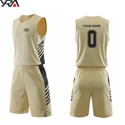 China Breathable Basketball Tank Top Wear Design Wholesale Custom Color Basketball Uniforms Logo White Navy for sale