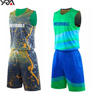 China 2020 Breathable High Quality Reversible Basketball Tank Top Uniforms Set Custom Made Mens Man Sportswear Wholesale for sale