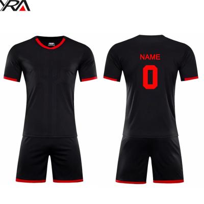 China OEM Men's Adults Man Soccer Jersey Sets Blue Color Wholesale Empty Simple Red China OEM Men's Yellow Color Black for sale