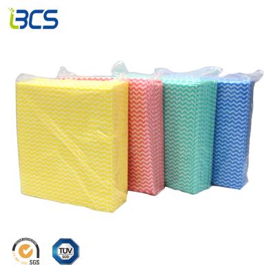 China Viable 4 Colors 70% Viscose 70gsm 36*40cm Spunlace Heavy Duty Non Woven Kitchen Cleaning Wipe Dry Wipe 4 Passes for sale