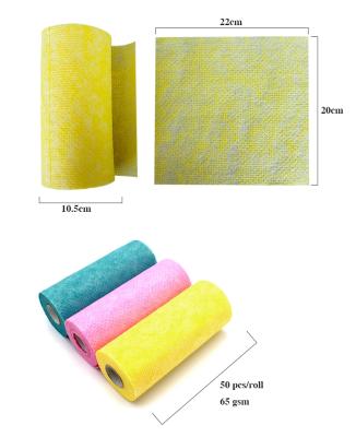 China Sustainable Biodegradable Dish Cloth Christmas Gift Disposable Kitchen Wash Cloth in Roll for Japan and Asian Family for sale