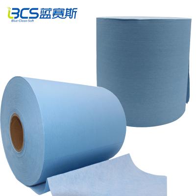 China Viable Most Economic Jambo Nonwoven Industrial Nonwoven Wipes Oil Absorbent Blue Roll for sale