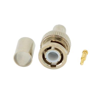 China Brass RF Connector BNC Male Straight For RG5, RG21, RG212, RG222 For CCTV Video for sale