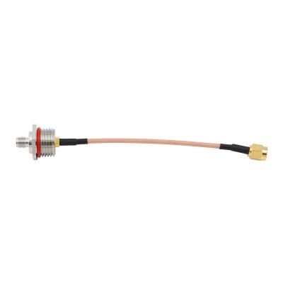 China Bulkhead M16 Brass Waterproof SMA Female To SMA Male Plug With RG316 Cable 15cm for sale