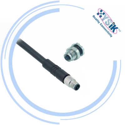 China M5 Sensor 3 Pin Male Female Front Mount Terminal Connector 4 Pin With Wires for sale